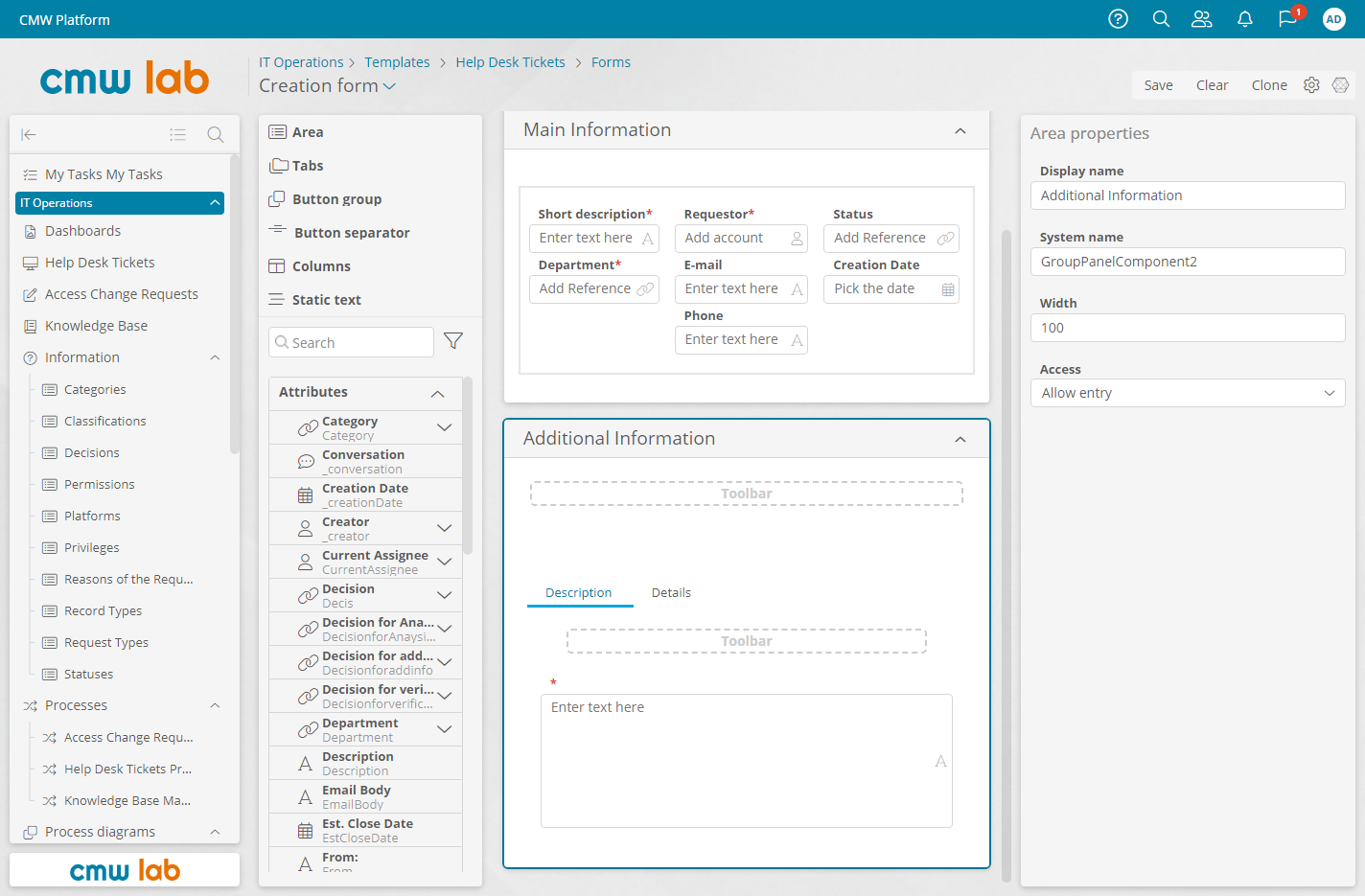 Web-Forms for Issue Submission