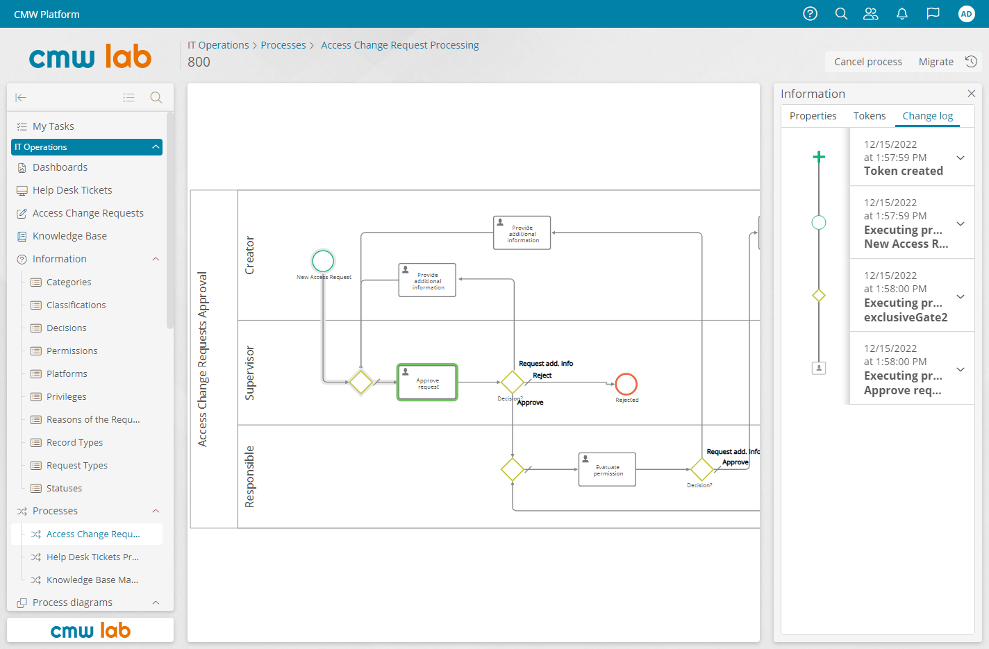 Business processes visualization