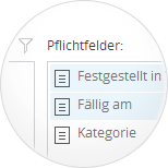  Konfigurierbare Registerkarten und Datenfelder